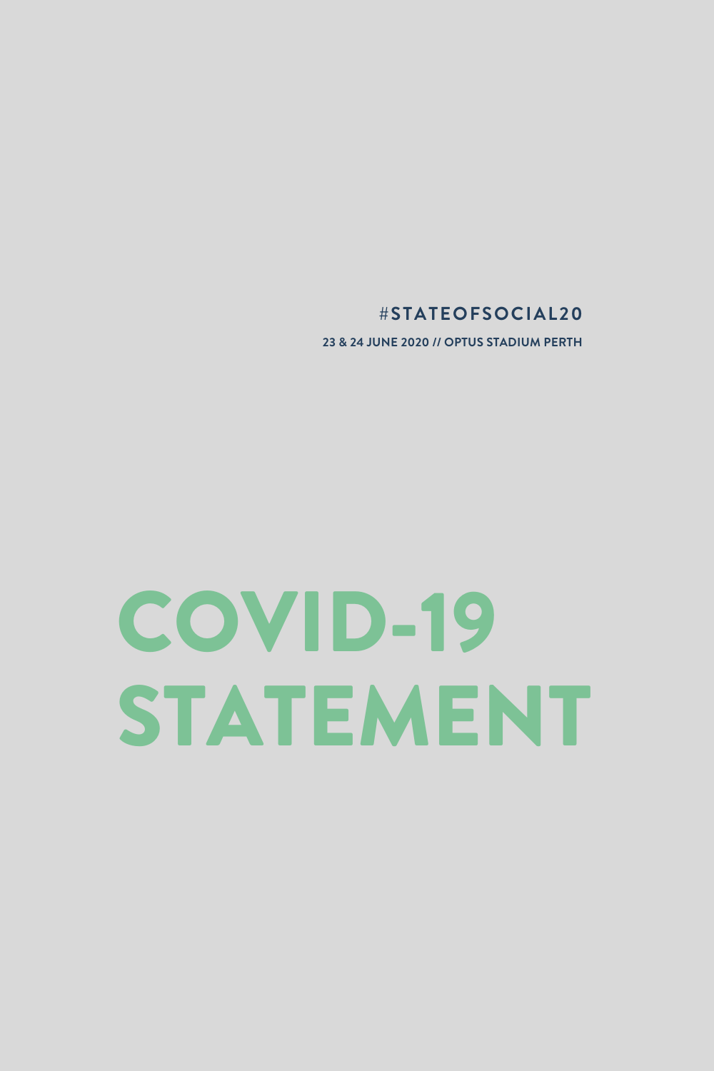 A statement regarding COVID-19
