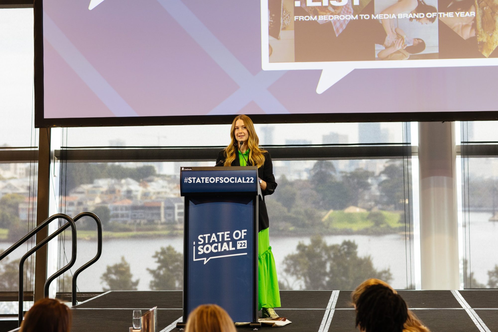Susannah George on stage at SOS22