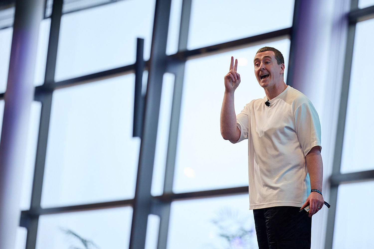 Michael Corcoran on stage at SOS24