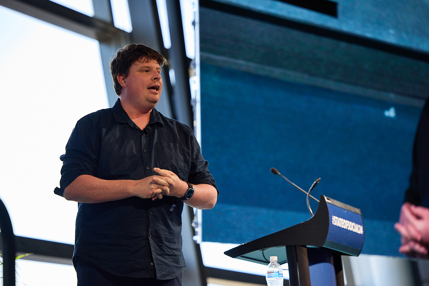 Scotty McDonald on stage at SOS24: Teach me something and be real with me