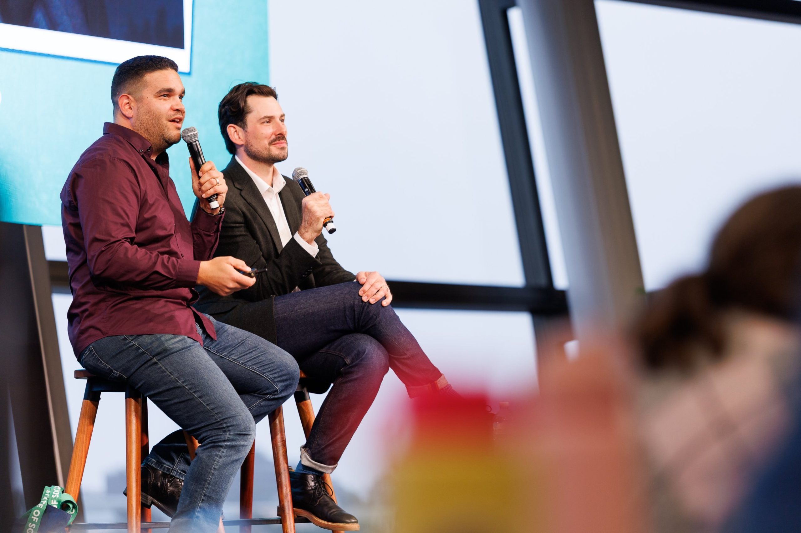 Beau Pearson and Pete Curulli on stage at SOS26: Cold front: legacy media’s fight to stay relevant